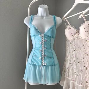 Vintage Floral Embroidered Slip Night Dress